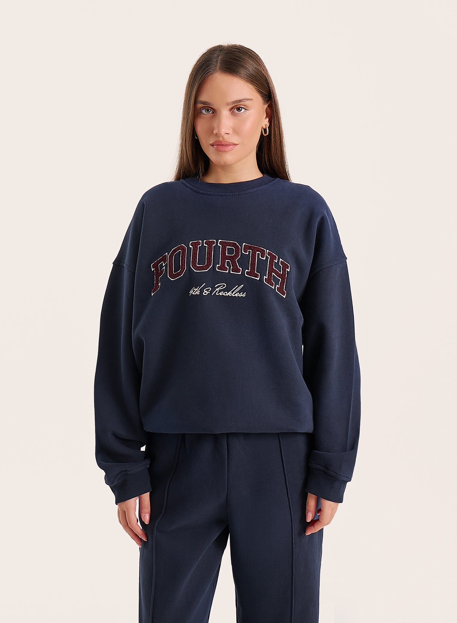 Navy Fourth Embroidered Branded Sweatshirt